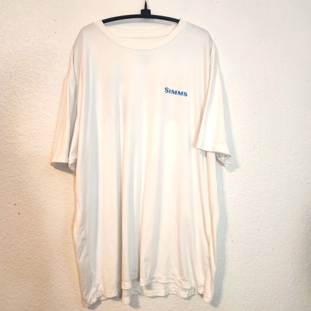 Simms White Men's Shirt‎ With USA on Back, Size 2XL